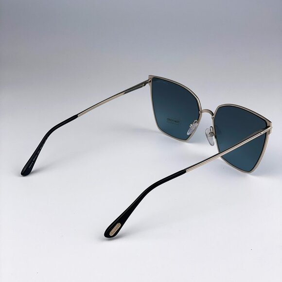 Tom Ford FT0653/S 28V Sunglasses Gold Rose Blue Mirrored Metal Cat Eye Women main image 2